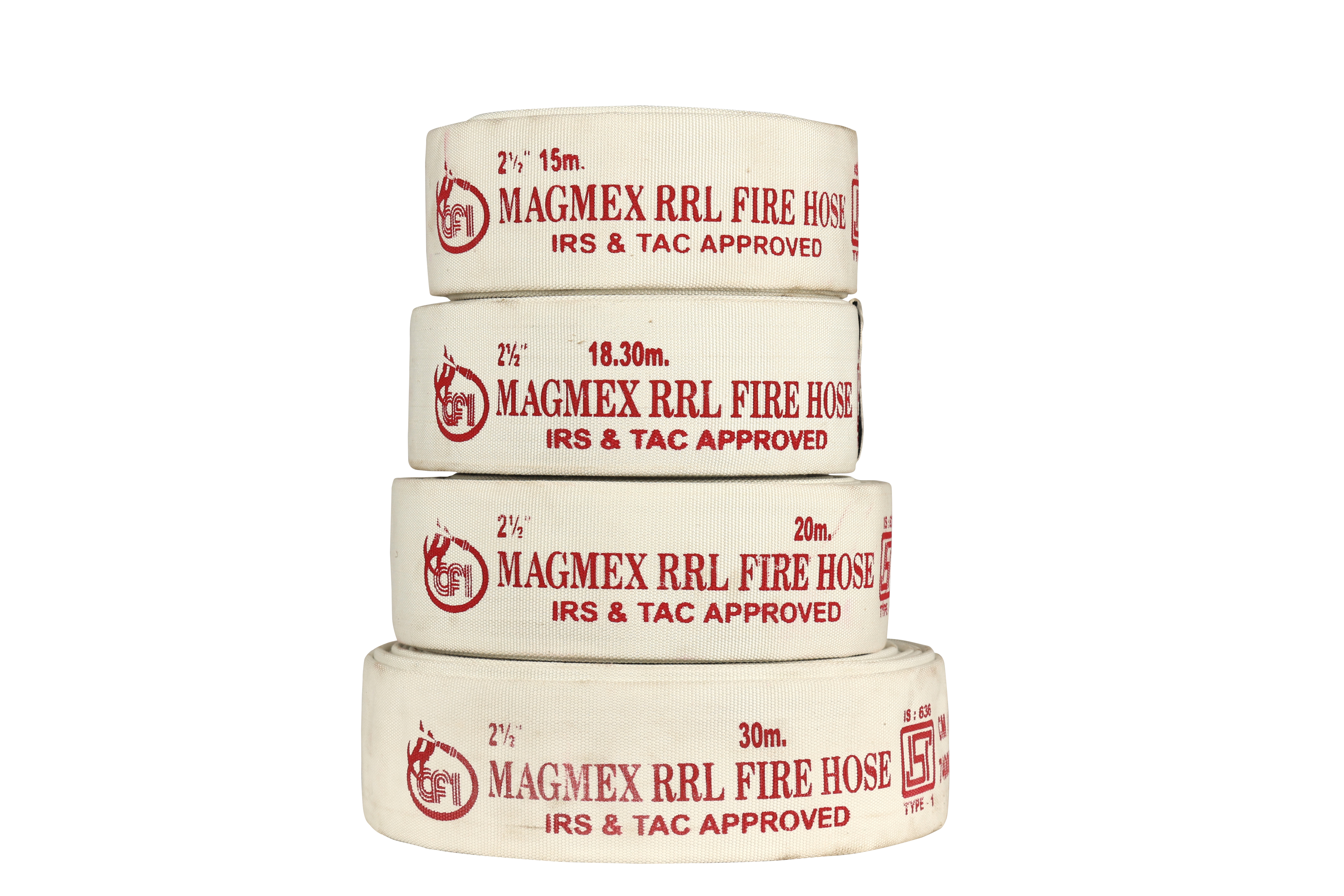 White Fire Hose Inside Rubber Lined